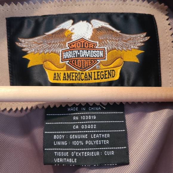 Harley-Davidson Tan Leather Jacket (Women's) Small - Picture 3 of 4